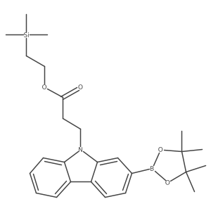 2-(Trimethylsilyl)ethyl 3-(2-(4,4,5,5-tetramethyl-1,3,2-dioxaborolan-2-yl)-9H-carbazol-9-yl)propanoate Structure