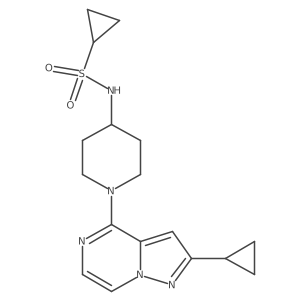 N-(1-{2-cyclopropylpyrazolo[1,5-a]pyrazin-4-yl}piperidin-4-yl)cyclopropanesulfonamide结构式