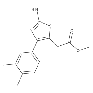 Methyl 2-[2-amino-4-(3,4-dimethylphenyl)-1,3-thiazol-5-yl]acetate结构式