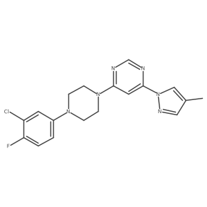4-[4-(3-chloro-4-fluorophenyl)piperazin-1-yl]-6-(4-methyl-1H-pyrazol-1-yl)pyrimidine Structure