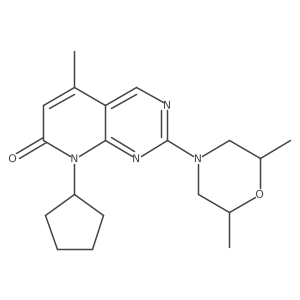 8-cyclopentyl-2-(2,6-dimethylmorpholin-4-yl)-5-methyl-7H,8H-pyrido[2,3-d]pyrimidin-7-one结构式