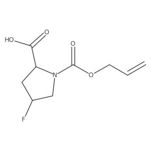 (2R,4S)-4-fluoro-1-[(prop-2-en-1-yloxy)carbonyl]pyrrolidine-2-carboxylic acid Structure