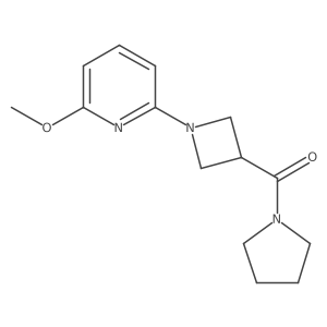 2-Methoxy-6-[3-(pyrrolidine-1-carbonyl)azetidin-1-yl]pyridine结构式