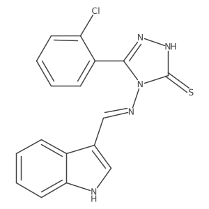 4-(((1H-Indol-3-yl)methylene)amino)-3-(2-chlorophenyl)-1H-1,2,4-triazole-5(4H)-thione Structure
