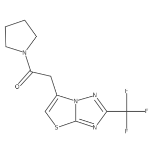 1-(1-Pyrrolidinyl)-2-[2-(trifluoromethyl)thiazolo[3,2-b][1,2,4]triazol-6-yl]ethanone结构式