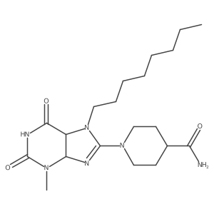 1-(3-Methyl-7-octyl-2,6-dioxo-4,5-dihydropurin-8-yl)piperidine-4-carboxamide Structure