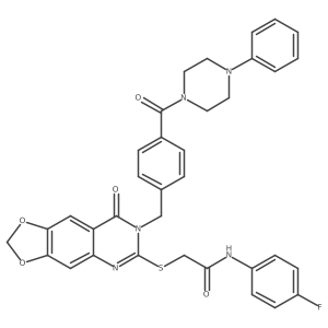 N-(4-fluorophenyl)-2-((8-oxo-7-(4-(4-phenylpiperazine-1-carbonyl)benzyl)-7,8-dihydro-[1,3]dioxolo[4,5-g]quinazolin-6-yl)thio)acetamide Structure