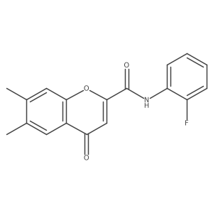 N-(2-fluorophenyl)-6,7-dimethyl-4-oxo-4H-chromene-2-carboxamide结构式