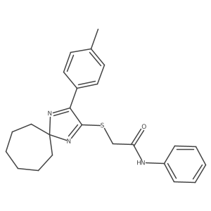 2-{[3-(4-Methylphenyl)-1,4-diazaspiro[4.6]undeca-1,3-dien-2-YL]sulfanyl}-N-phenylacetamide Structure