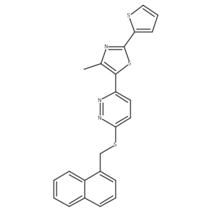 4-Methyl-5-(6-((naphthalen-1-ylmethyl)thio)pyridazin-3-yl)-2-(thiophen-2-yl)thiazole结构式