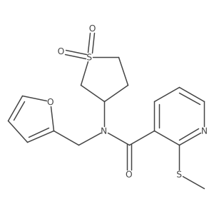 N-(1,1-dioxo-1lambda6-thiolan-3-yl)-N-[(furan-2-yl)methyl]-2-(methylsulfanyl)pyridine-3-carboxamide结构式