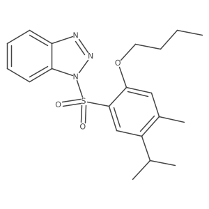 1-[2-butoxy-4-methyl-5-(propan-2-yl)benzenesulfonyl]-1H-1,2,3-benzotriazole结构式