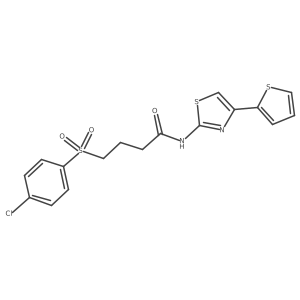 4-((4-chlorophenyl)sulfonyl)-N-(4-(thiophen-2-yl)thiazol-2-yl)butanamide结构式