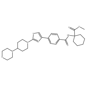 1-[[4-[2-[4-(4-Morpholinyl)-1-piperidinyl]-4-thiazolyl]benzoyl]amino]cyclohexanecarboxylic acid methyl ester结构式