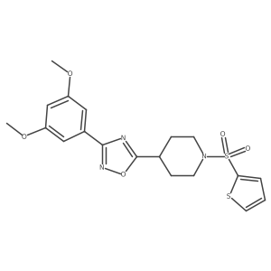 4-[3-(3,5-Dimethoxyphenyl)-1,2,4-oxadiazol-5-yl]-1-(thiophene-2-sulfonyl)piperidine结构式