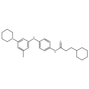 3-cyclohexyl-N-(4-{[4-methyl-6-(piperidin-1-yl)pyrimidin-2-yl]amino}phenyl)propanamide Structure