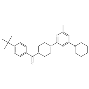 (4-(Tert-butyl)phenyl)(4-(4-methyl-6-(piperidin-1-yl)pyrimidin-2-yl)piperazin-1-yl)methanone结构式
