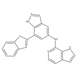 7-Benzo[b]thien-2-yl-N-1H-pyrrolo[2,3-c]pyridin-7-yl-1H-indazol-5-amine Structure