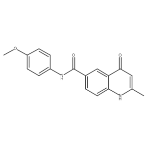 N-(4-methoxyphenyl)-2-methyl-4-oxo-1,4-dihydroquinoline-6-carboxamide结构式