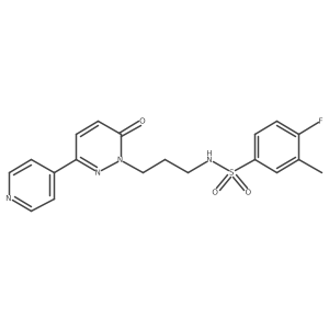4-fluoro-3-methyl-N-(3-(6-oxo-3-(pyridin-4-yl)pyridazin-1(6H)-yl)propyl)benzenesulfonamide结构式