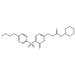2-{[5-(4-butylbenzenesulfonyl)-6-oxo-1,6-dihydropyrimidin-2-yl]sulfanyl}-N-cyclohexylacetamide Structure