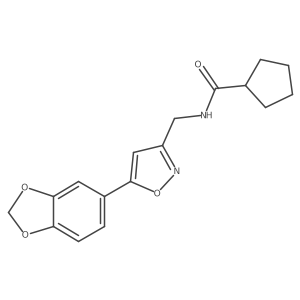 N-{[5-(2H-1,3-benzodioxol-5-yl)-1,2-oxazol-3-yl]methyl}cyclopentanecarboxamide Structure
