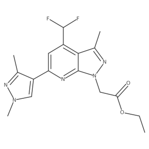 ethyl [4-(difluoromethyl)-6-(1,3-dimethyl-1H-pyrazol-4-yl)-3-methyl-1H-pyrazolo[3,4-b]pyridin-1-yl]acetate结构式