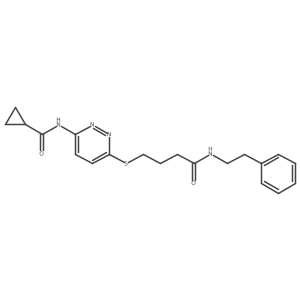N-(6-((4-oxo-4-(phenethylamino)butyl)thio)pyridazin-3-yl)cyclopropanecarboxamide结构式