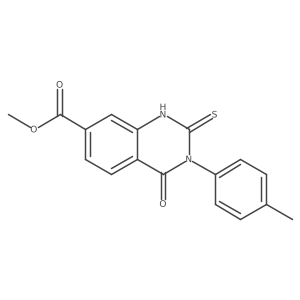 Methyl 3-(4-methylphenyl)-4-oxo-2-thioxo-1,2,3,4-tetrahydroquinazoline-7-carboxylate结构式