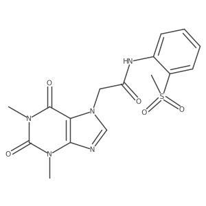 2-(1,3-dimethyl-2,6-dioxo-2,3-dihydro-1H-purin-7(6H)-yl)-N-(2-(methylsulfonyl)phenyl)acetamide结构式