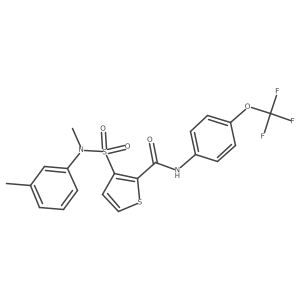 3-[methyl(3-methylphenyl)sulfamoyl]-N-[4-(trifluoromethoxy)phenyl]thiophene-2-carboxamide结构式