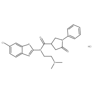 N-(6-chlorobenzo[d]thiazol-2-yl)-N-(2-(dimethylamino)ethyl)-5-oxo-1-phenylpyrrolidine-3-carboxamide hydrochloride结构式