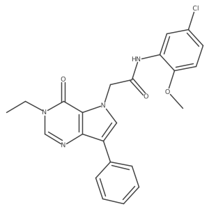 N-(5-chloro-2-methoxyphenyl)-2-(3-ethyl-4-oxo-7-phenyl-3,4-dihydro-5H-pyrrolo[3,2-d]pyrimidin-5-yl)acetamide结构式