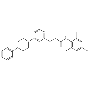 N-mesityl-2-((4-(4-phenylpiperazin-1-yl)pyrimidin-2-yl)thio)acetamide Structure