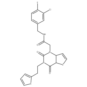 N-[(3-chloro-4-fluorophenyl)methyl]-2-{2,4-dioxo-3-[2-(thiophen-2-yl)ethyl]-1H,2H,3H,4H-thieno[3,2-d]pyrimidin-1-yl}acetamide结构式