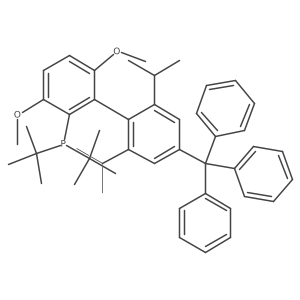 Di-tert-butyl(2',6'-diisopropyl-3,6-dimethoxy-4'-trityl-[1,1'-biphenyl]-2-yl)phosphine Structure