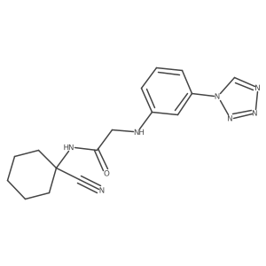 N#CC1(NC(=O)CNc2cccc(-n3cnnn3)c2)CCCCC1结构式