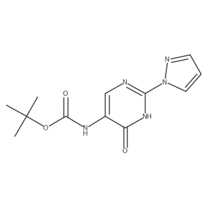 tert-Butyl (6-oxo-2-(1H-pyrazol-1-yl)-1,6-dihydropyrimidin-5-yl)carbamate结构式