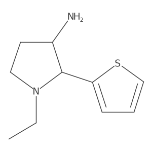 1-Ethyl-2-(thiophen-2-yl)pyrrolidin-3-amine结构式