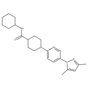 N-cyclohexyl-1-(6-(3,5-dimethyl-1H-pyrazol-1-yl)pyridazin-3-yl)piperidine-4-carboxamide Structure