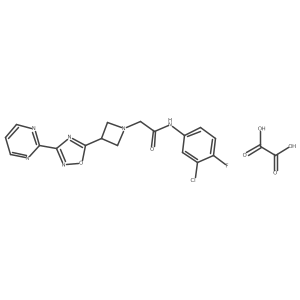N-(3-chloro-4-fluorophenyl)-2-(3-(3-(pyrimidin-2-yl)-1,2,4-oxadiazol-5-yl)azetidin-1-yl)acetamide oxalate结构式