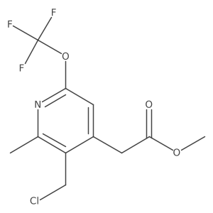 4-Pyridineacetic acid, 3-(chloromethyl)-2-methyl-6-(trifluoromethoxy)-, methyl ester Structure