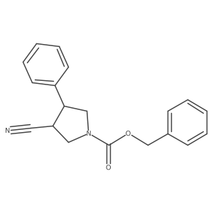 Benzyl (3S,4R)-3-cyano-4-phenyl-1-pyrrolidinecarboxylate结构式