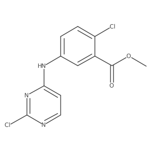 2-Chloro-5-((2-chloro-pyrimidin-4-yl)amino)-benzoic acid methyl ester Structure