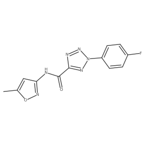 2-(4-fluorophenyl)-N-(5-methylisoxazol-3-yl)-2H-tetrazole-5-carboxamide结构式