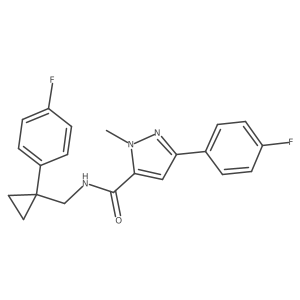 3-(4-fluorophenyl)-N-{[1-(4-fluorophenyl)cyclopropyl]methyl}-1-methyl-1H-pyrazole-5-carboxamide结构式