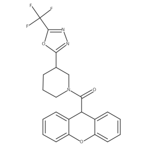 [3-[5-(trifluoromethyl)-1,3,4-oxadiazol-2-yl]-1-piperidyl]-(9H-xanthen-9-yl)methanone结构式