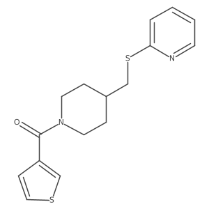 (4-((Pyridin-2-ylthio)methyl)piperidin-1-yl)(thiophen-3-yl)methanone Structure