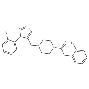2-(2-chlorophenyl)-1-(4-((1-(2-fluorophenyl)-1H-1,2,3-triazol-5-yl)methyl)piperazin-1-yl)ethanone结构式