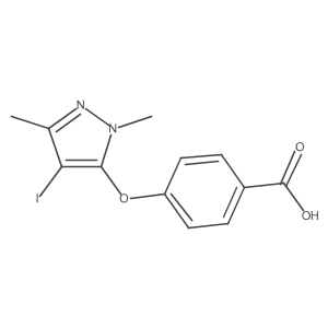 4-((4-Iodo-1,3-dimethyl-1H-pyrazol-5-yl)oxy)benzoic acid结构式
